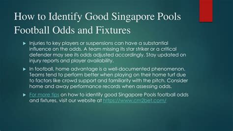 singapore pool football odds|Current Football Odds and Fixtures .